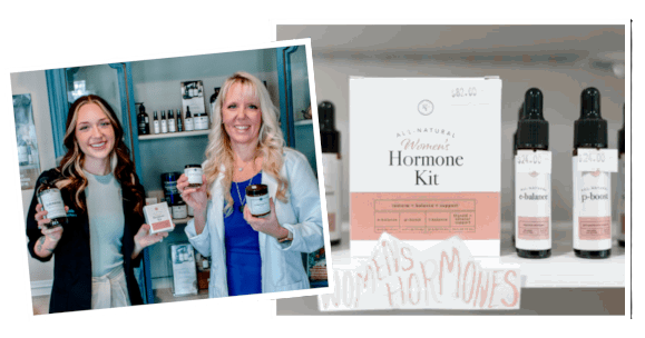 Owners holding products of local businesses